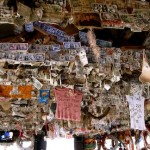 Dollar bills, bras, and other keepsakes adorn the rafters of The Boathouse.