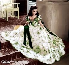 Scarlett O'Hara Green and White Dress at Tara