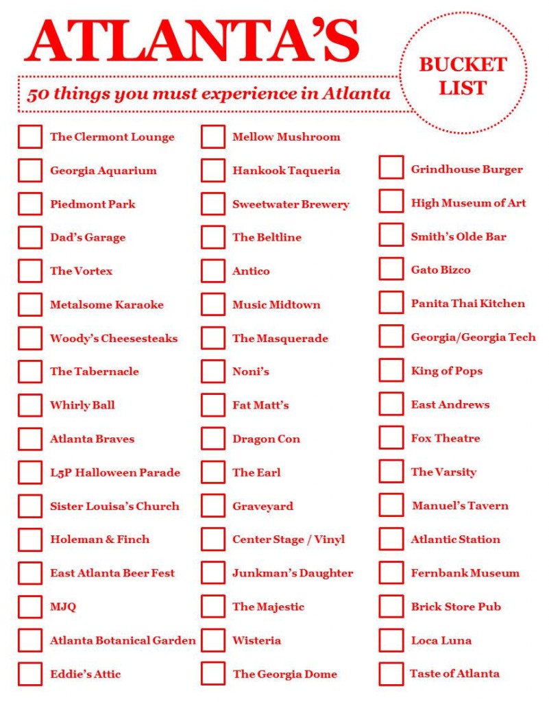 Atlanta Bucket List